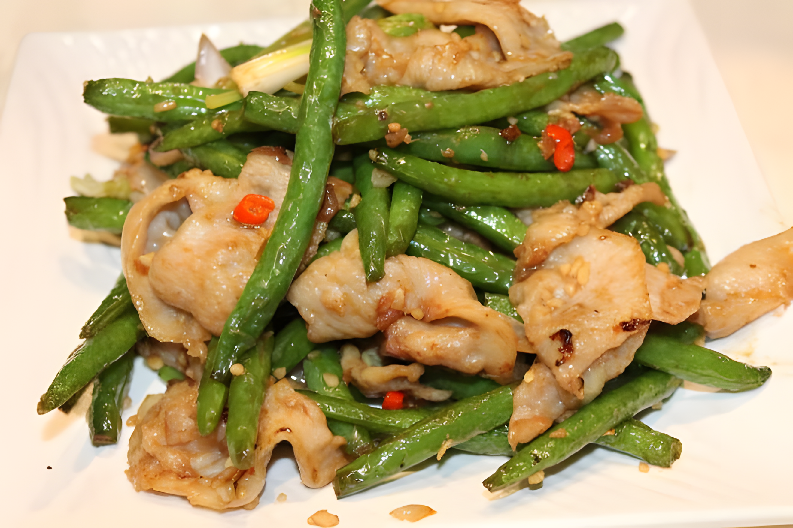 XO酱四季豆炒猪爽肉 Pork and Green bean with XO Sauce